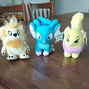 Set of 3 NEOPETS ~ Wocky & Yurble & Acara Plush Toys Plushies